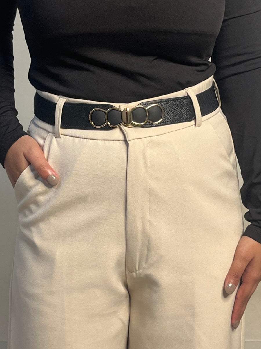  Oval Stretchable Black Belt