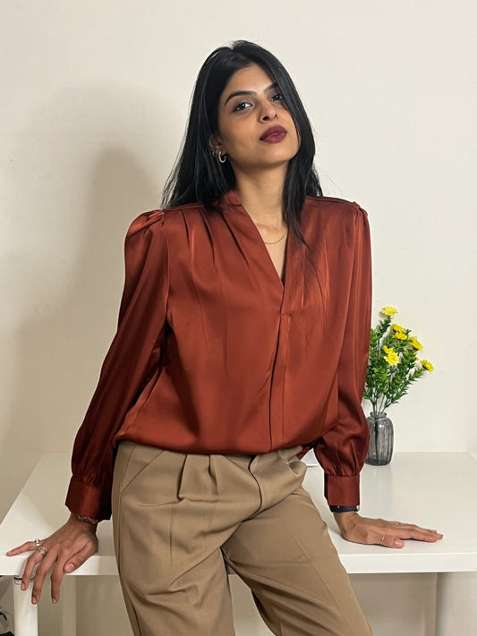 Rust Classic Premium V-Neck Top