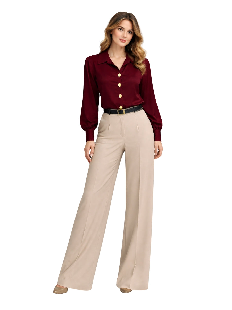 Burgundy Luxe Satin Shirt