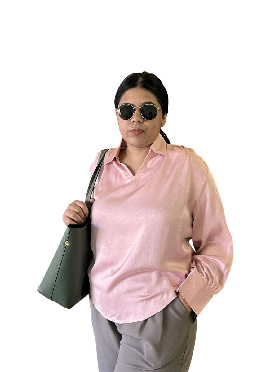 Blush Pink Satin Top