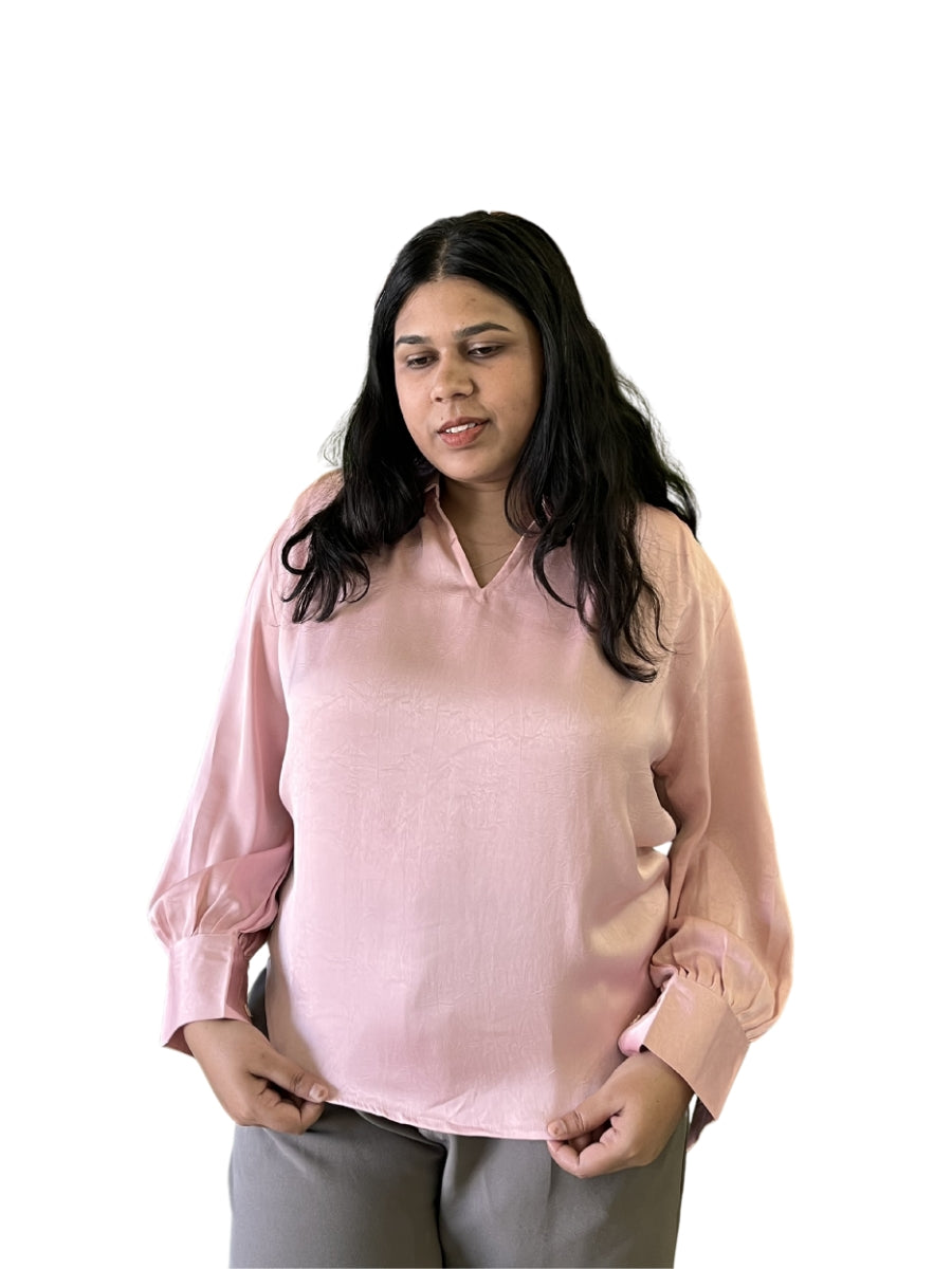 Blush Pink Satin Top