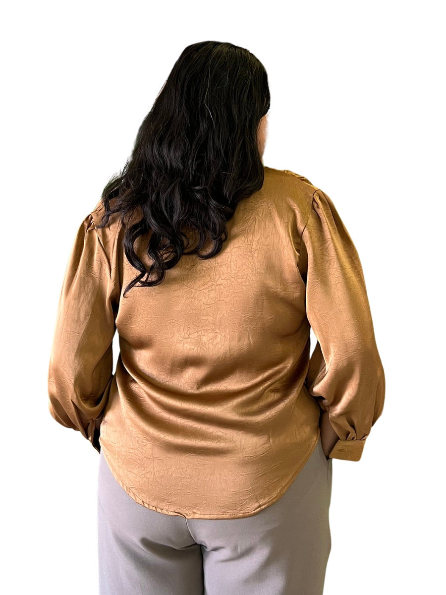 Bronze Glow Satin Top