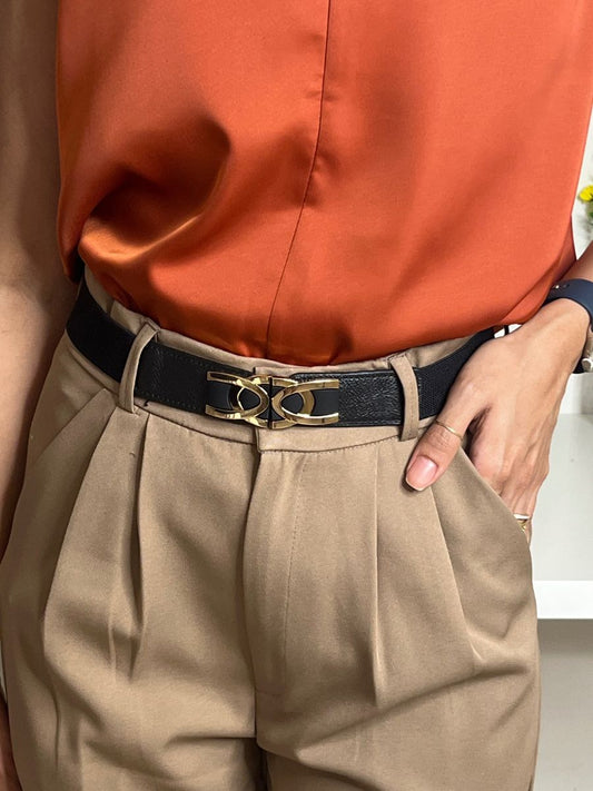 Interlock Bow Stretch Black Belt