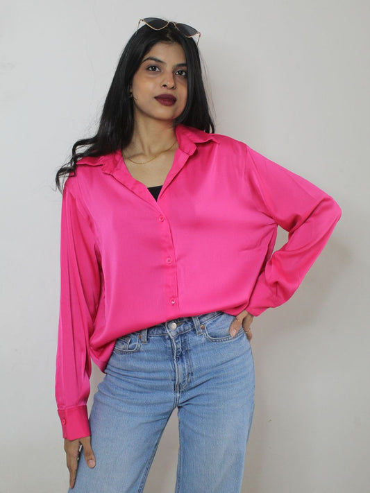 Pink Satin Shirt
