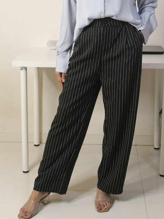 Black Trouser with White Stripe